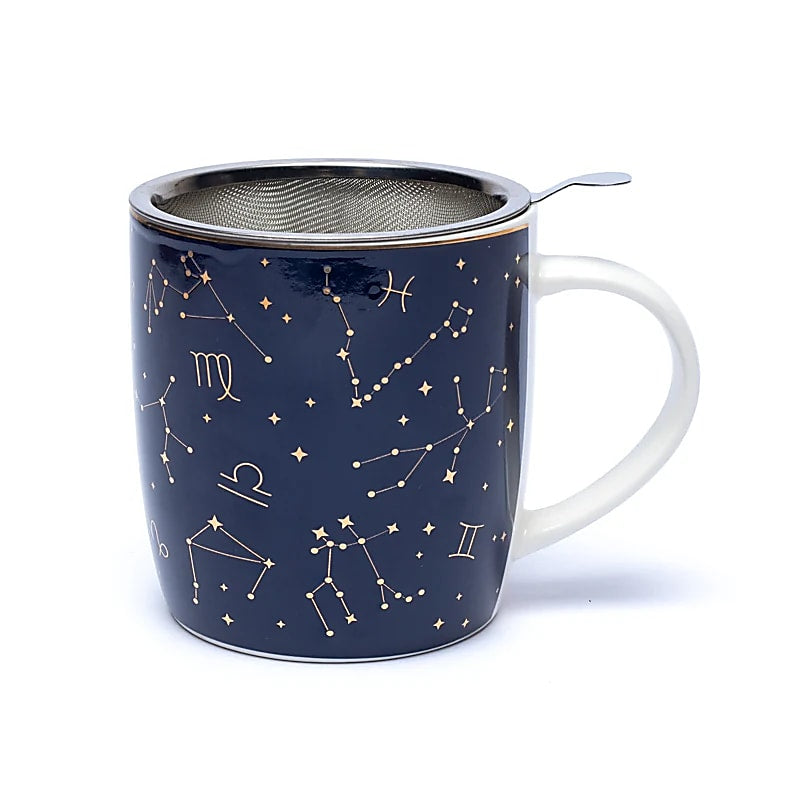 Ενα υπέροχο δώρο! Tea Infuser - Κούπα Τσαγιού «Αστερισμοί» με Ανοξείδωτο Φίλτρο - Πορσελάνη    400 ml - mykarma.gr