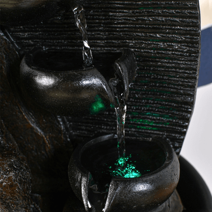 Συντριβάνι «Grace Buddha» με Φωτάκι LED Ύψος: 40 εκ Διάμετρος: 26 εκ - mykarma.gr