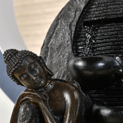 Συντριβάνι «Grace Buddha» με Φωτάκι LED Ύψος: 40 εκ Διάμετρος: 26 εκ - mykarma.gr