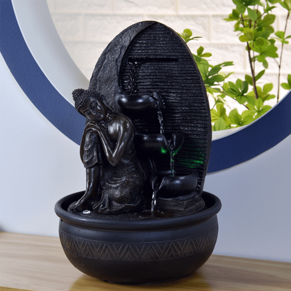 Συντριβάνι «Grace Buddha» με Φωτάκι LED Ύψος: 40 εκ Διάμετρος: 26 εκ - mykarma.gr