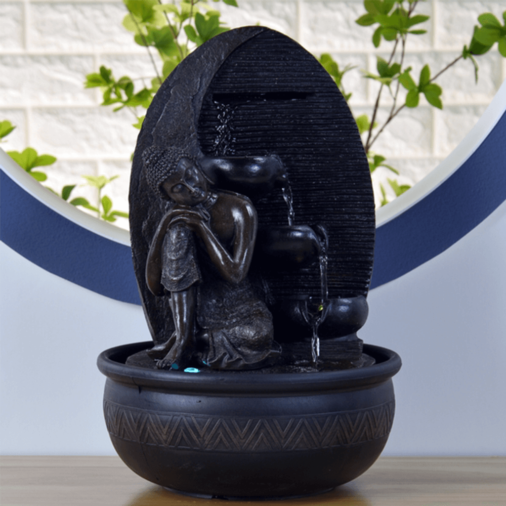 Συντριβάνι «Grace Buddha» με Φωτάκι LED Ύψος: 40 εκ Διάμετρος: 26 εκ - mykarma.gr