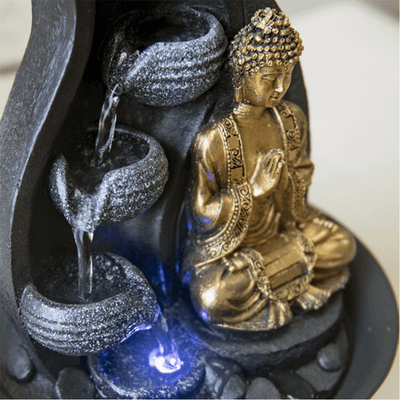 Συντριβάνι «Buddha Praya» με Φωτάκι LED & χρωματική παραλλαγή Διαστάσεις: 20 x 20 x 22 εκ - mykarma.gr