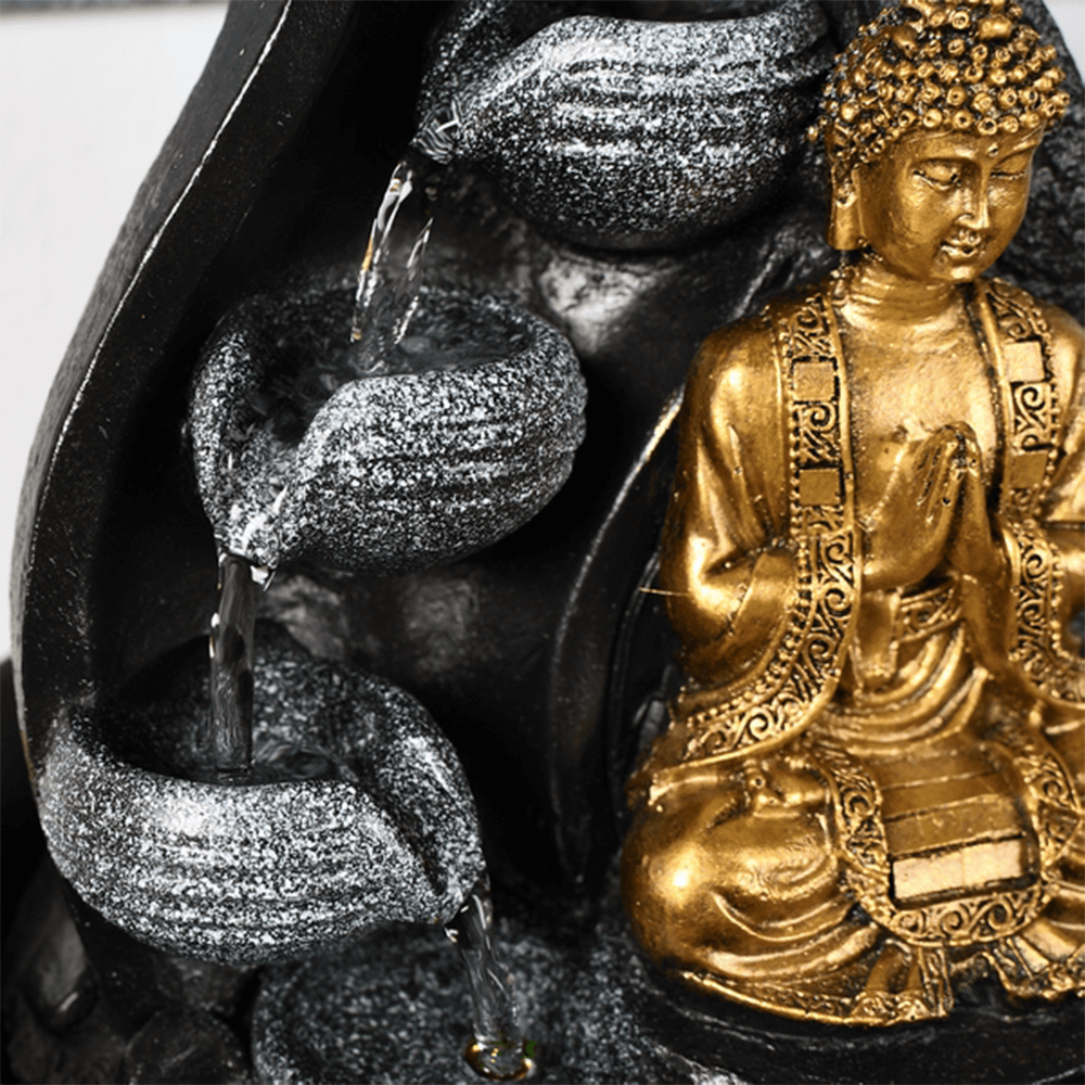 Συντριβάνι «Buddha Praya» με Φωτάκι LED & χρωματική παραλλαγή Διαστάσεις: 20 x 20 x 22 εκ - mykarma.gr