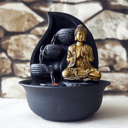 Συντριβάνι «Buddha Praya» με Φωτάκι LED & χρωματική παραλλαγή Διαστάσεις: 20 x 20 x 22 εκ - mykarma.gr