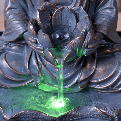 Συντριβάνι «Buddha Sutra» με Φωτάκι LED Διαστάσεις: 19 x 16 x 25 εκ - mykarma.gr
