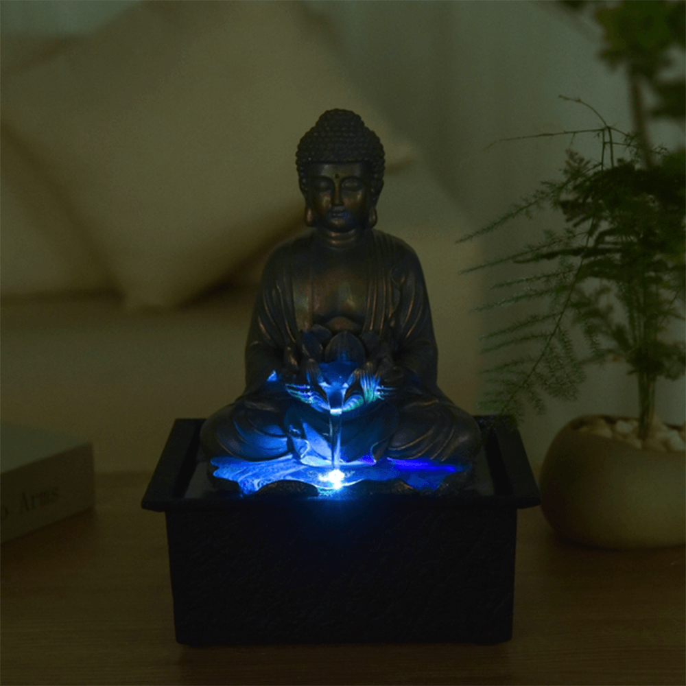 Συντριβάνι «Buddha Sutra» με Φωτάκι LED Διαστάσεις: 19 x 16 x 25 εκ - mykarma.gr