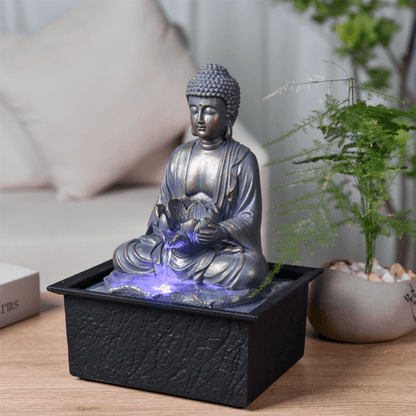 Συντριβάνι «Buddha Sutra» με Φωτάκι LED Διαστάσεις: 19 x 16 x 25 εκ - mykarma.gr