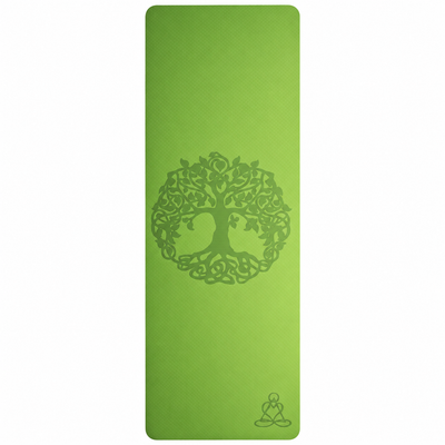 Ecofriendly Yoga Mat - Στρώμα TPE - “Tree of Life”- light green / grey Διαστάσεις: Μήκος: 182 εκ Πλάτος: 61 εκ Πάχος: 6 mm
