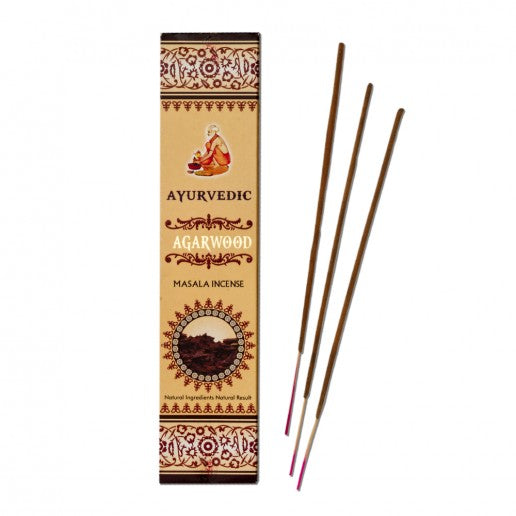 Αρωματικό Στικ Ayurvedic Masala Agarwood (Αετόξυλο)  10 g  15 Στικ Χρόνος καύσης: ± 60 λεπτά ανά Στικ - mykarma.gr