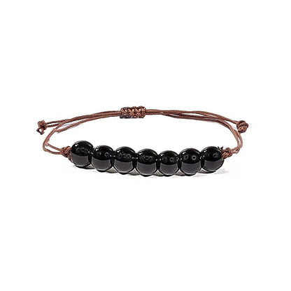 Βραχιόλι με Μαύρη Τουρμαλίνη (Black Tourmaline) Χάντρα: 0,5 cm Μέγεθος ρυθμιζόμενο