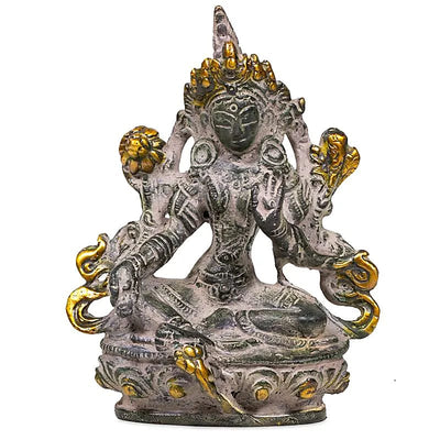 Αγαλμα Πράσινη Τάρα-Green Tara αντικέ - ορείχαλκος  Διαστάσεις: 11 εκ