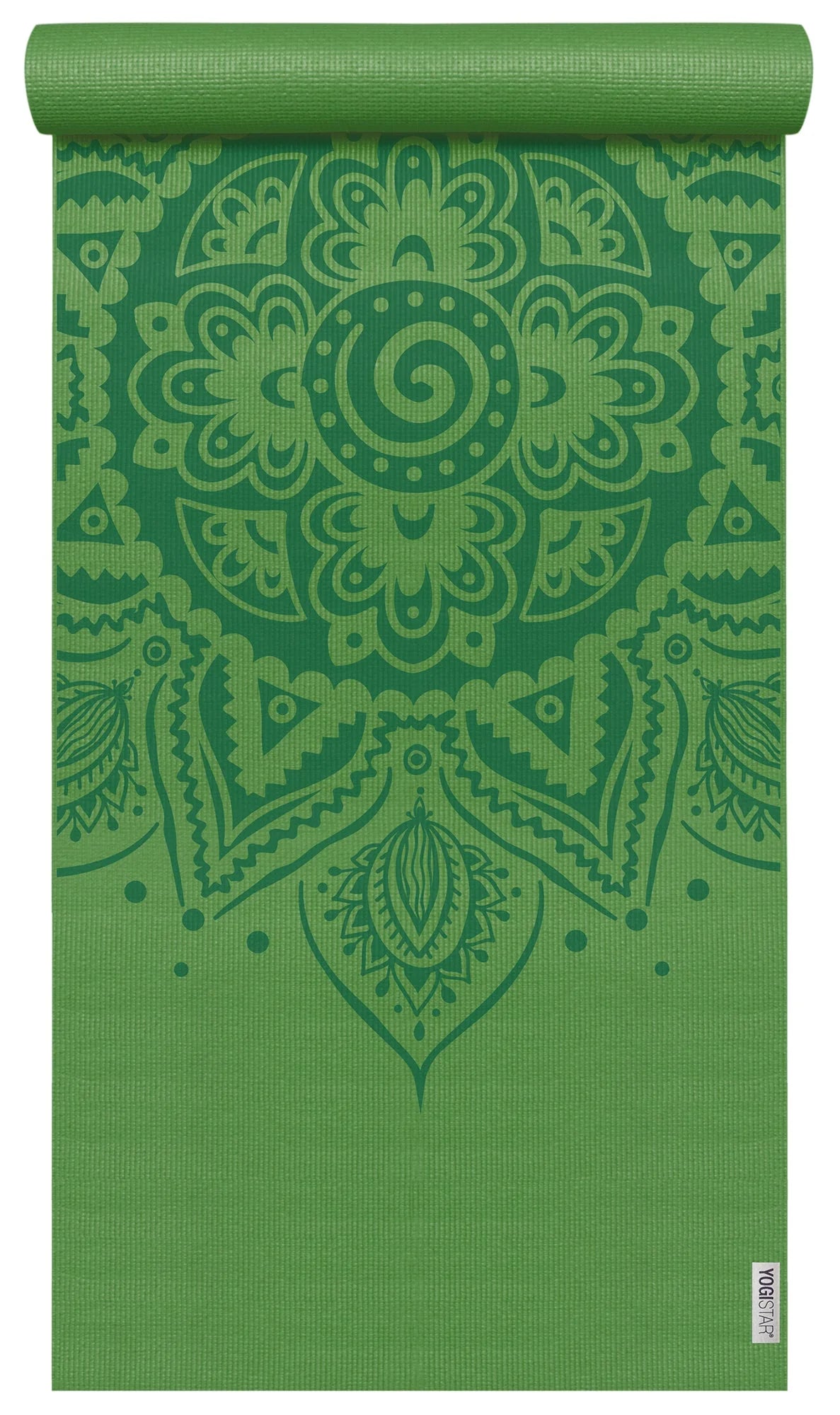 Yogistar - Στρώμα γιόγκα Basic Art Collection 'Spiral Mandala' (Kiwi) Διαστάσεις: 183 εκ x 61 εκ x 4 mm Βάρος 1,2 kg - mykarma.gr