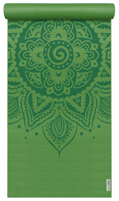 Yogistar - Στρώμα γιόγκα Basic Art Collection 'Spiral Mandala' (Kiwi) Διαστάσεις: 183 εκ x 61 εκ x 4 mm Βάρος 1,2 kg - mykarma.gr