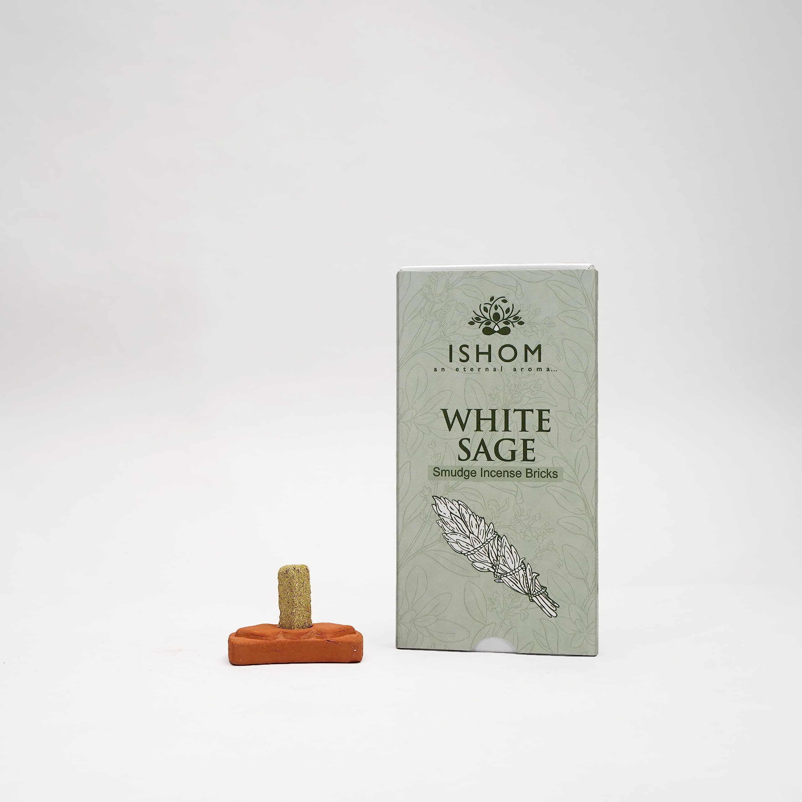 White Sage Smudge Θυμίαμα από φύλλα Λευκού Φασκόμηλου Καλιφόρνιας - Το καλύτερο για τον καθαρισμό χώρου & την αφαίρεση της αρνητικής ενέργειας - 15 τουβλάκια & βάση - mykarma.gr