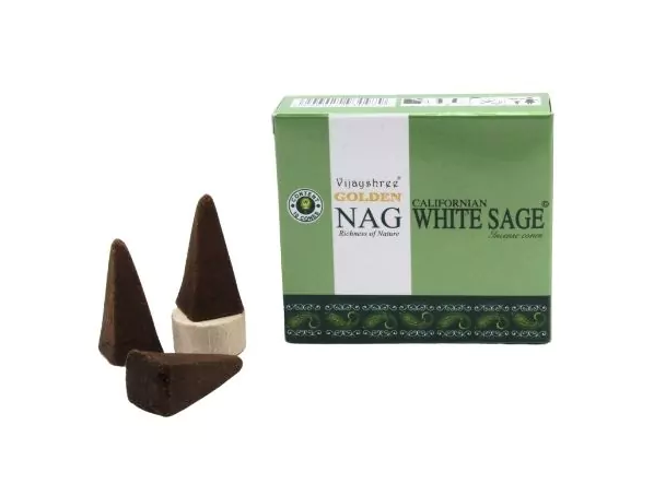 Αρωματικού Κώνοι Golden Nag Californian White Sage (Λευκό Φασκόμηλο) - 10 κώνοι + βάση