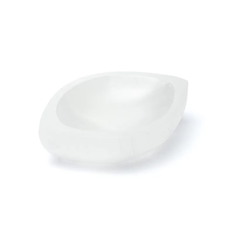 Οβάλ Πιατάκι από Σεληνίτη (Selenite) Διαστάσεις: ± 14 x 9 x 4 εκ  
± 450 γρ - mykarma.gr