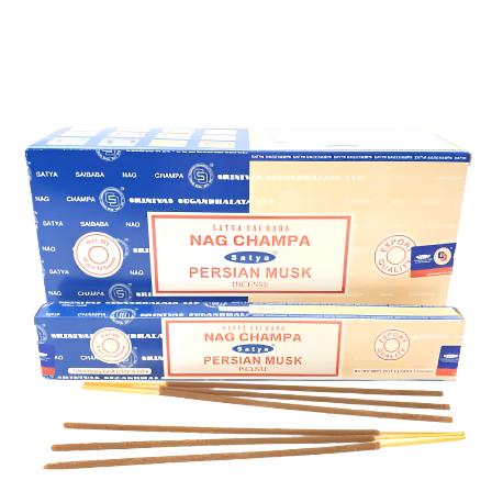 Αρωματικά Στικ 2 σε 1 Satya Sai Baba - Nag Champa & Persian Musk (Περσικός Μόσχος) Βάρος: 16γρ