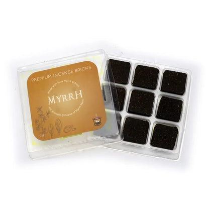 Αρωματικό Κάρβουνο Μύρο (Myrrh) για καυστήρα Aromafume - 9 Θυμιάματα/Τούβλα Βάρος: 40 g - mykarma.gr