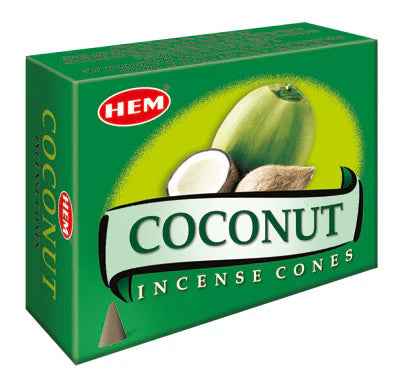 HEM Αρωματικοί Κώνοι – Άρωμα Καρύδας Coconut – 10 Κώνοι - mykarma.gr