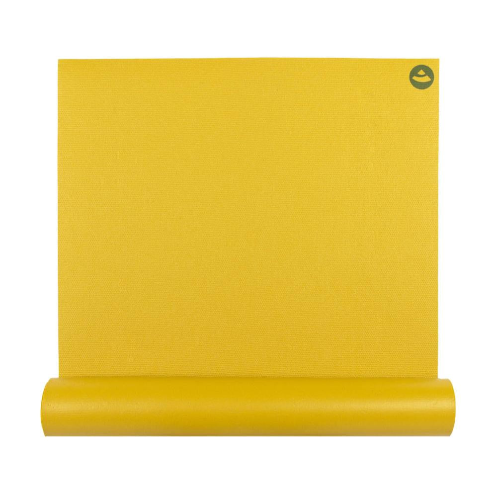 Bodhi στρώμα γιόγκα Premium Rishikesh PVC με δύο ελαστικούς ιμάντες - mustard yellow  183 x 60 cm, 4.5 mm - mykarma.gr