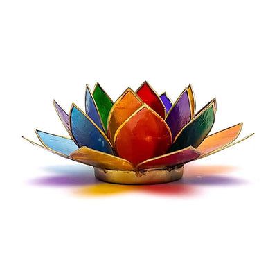 Lotus ατμοσφαιρικό φως από Capiz Shell - για ρεσω - 7 Chakra Διαστάσεις: 13,5 cm