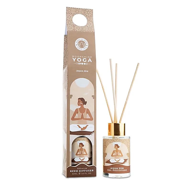 Home Reed Diffuser “Moonshine Yoga” - Δροσερό,Υδάτινο Άρωμα (Aqua Zen) 30ml & ξυλάκια | Αιθέριο Έλαιο