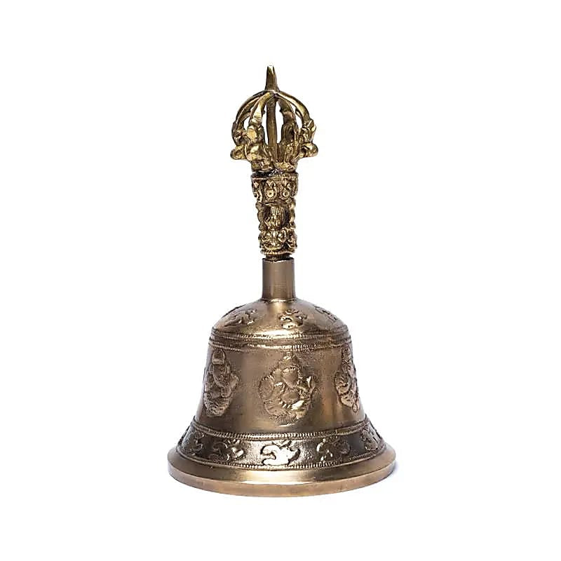 Bell - Κουδούνι - Καμπανάκι - Ganesh & Ohm - ορείχαλκος Διαστάσεις: 8 × 15,7 cm - mykarma.gr