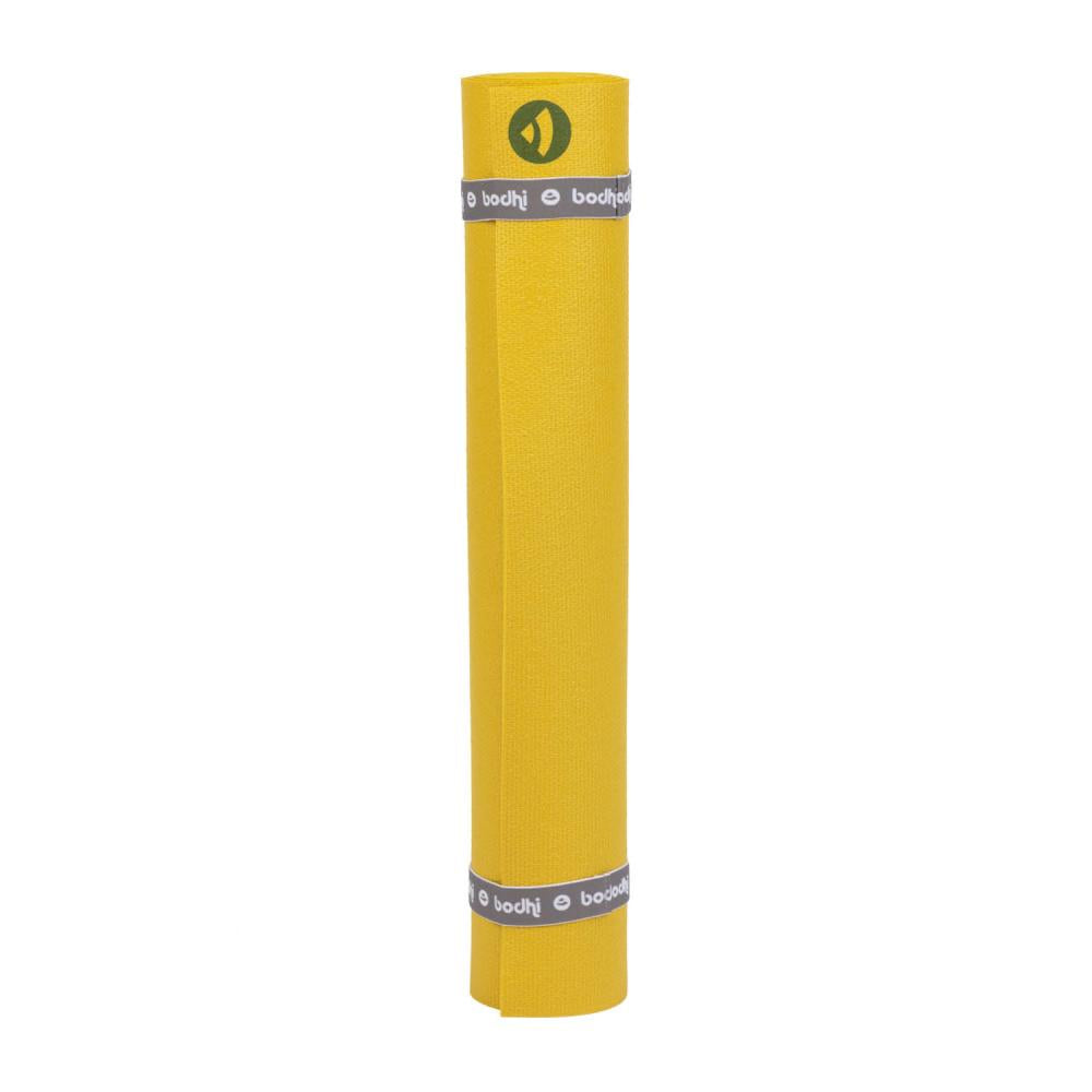 Bodhi στρώμα γιόγκα Premium Rishikesh PVC με δύο ελαστικούς ιμάντες - mustard yellow  183 x 60 cm, 4.5 mm - mykarma.gr