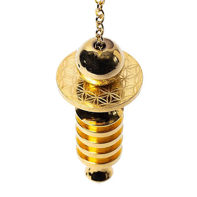Εκκρεμές (Pendulum) ορείχαλκου «Λουλούδι της Ζωής»   27 g  5 cm - mykarma.gr