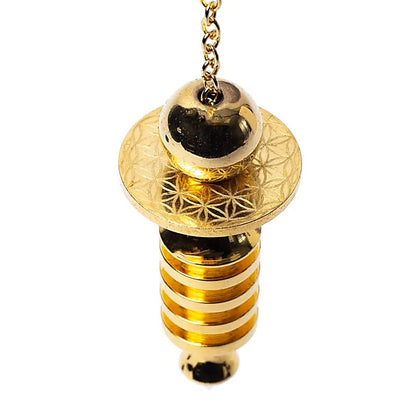 Εκκρεμές (Pendulum) ορείχαλκου «Λουλούδι της Ζωής»   27 g  5 cm - mykarma.gr