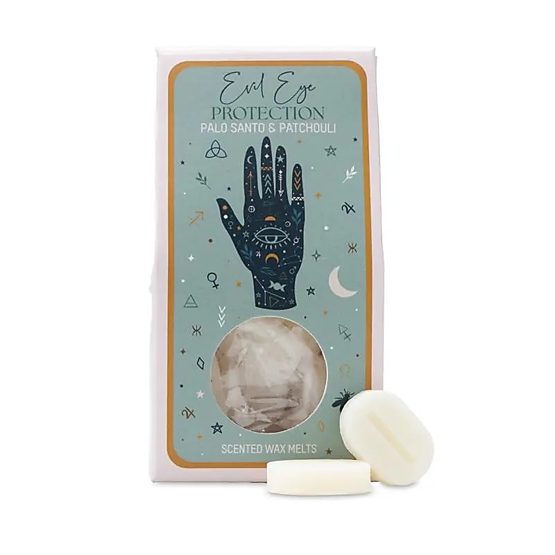 Wax Melts «Celestial Magic» – «Προστασία από το κακό μάτι» αρωματικό κερί με Αιθέριο Έλαιο - για καύση στον καυστήρα η Diffuser με Palo santo & Πατσουλί  40 g - mykarma.gr