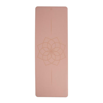 Bodhi - Στρώμα Yoga από φυσικό καουτσούκ & PU με Lotus - rose   185 x 66 cm  4 mm  2,5 kg - mykarma.gr