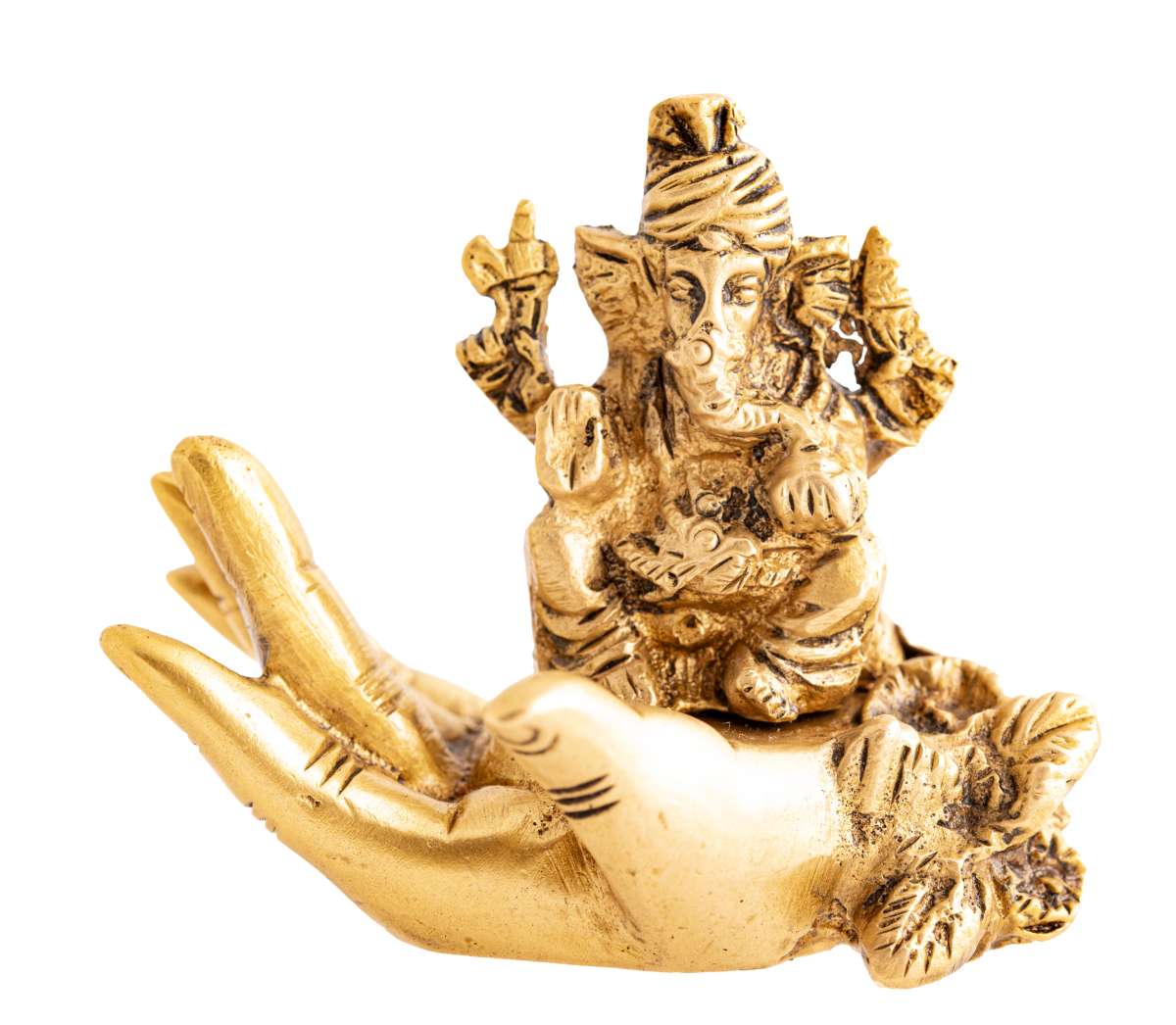 Γκανέσα (Ganesha) με Ευλογημένο Χέρι – ορειχάλκινο μικρό Αγαλματίδιο (6 cm, 230 g) - mykarma.gr