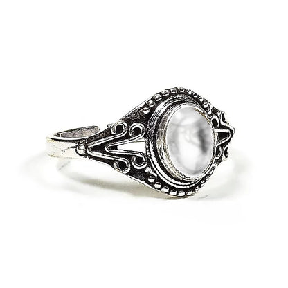 Δαχτυλίδι με Λευκό Χαλαζία (Rock Crystal) & Ορειχαλκο (χωρίς νικέλιο) Μέγεθος ρυθμιζόμενο