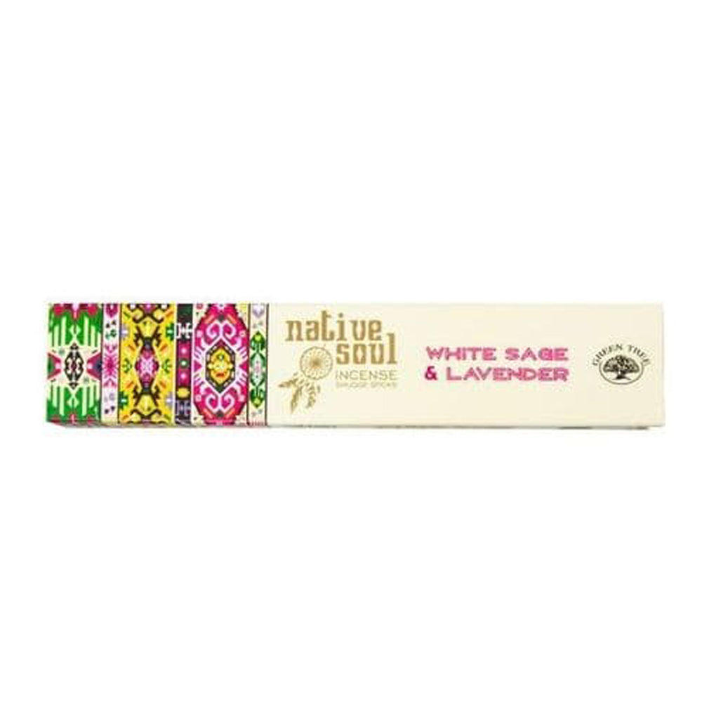 Αρωματικά Στικ: Green Tree Native Soul White Sage (Λευκό Φασκόμηλο) + Lavender (Λεβάντα)  15 g - mykarma.gr