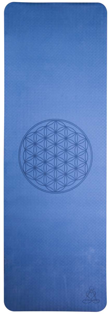 Ecofriendly Yoga Mat - Στρώμα TPE - “Flower of Life”- dark blue/light blue Διαστάσεις: Μήκος: 182 εκ Πλάτος: 61 εκ Πάχος: 6 mm - mykarma.gr