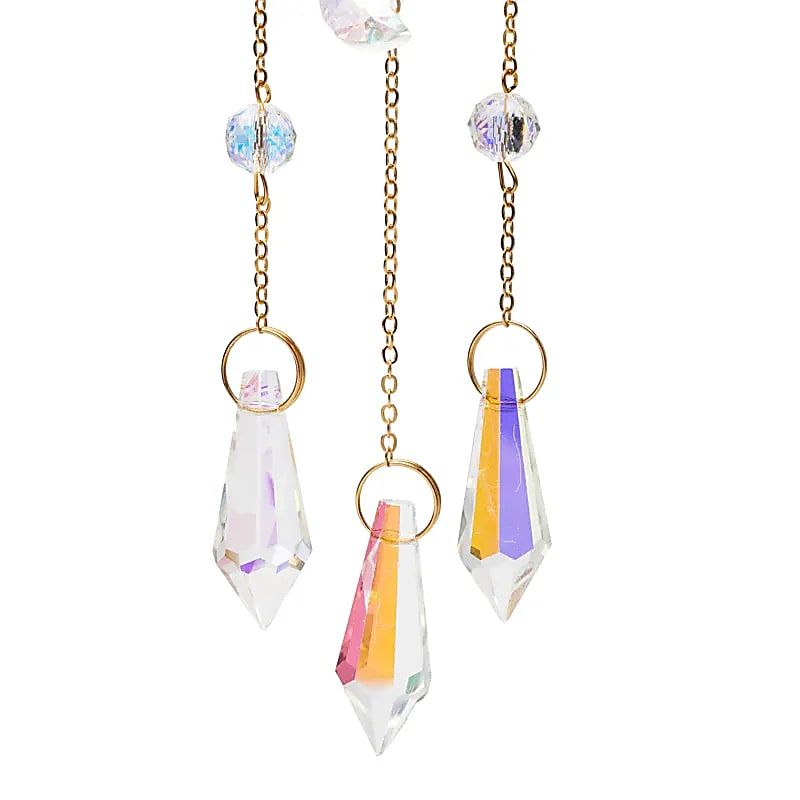 Κρύσταλλοι Feng Shui-Ηλιοπαγίδα (Suncatcher) Ήλιος & Ημισέληνος με Κρυστάλλινη Μπάλα Διαστάσεις: ±8x44 cm