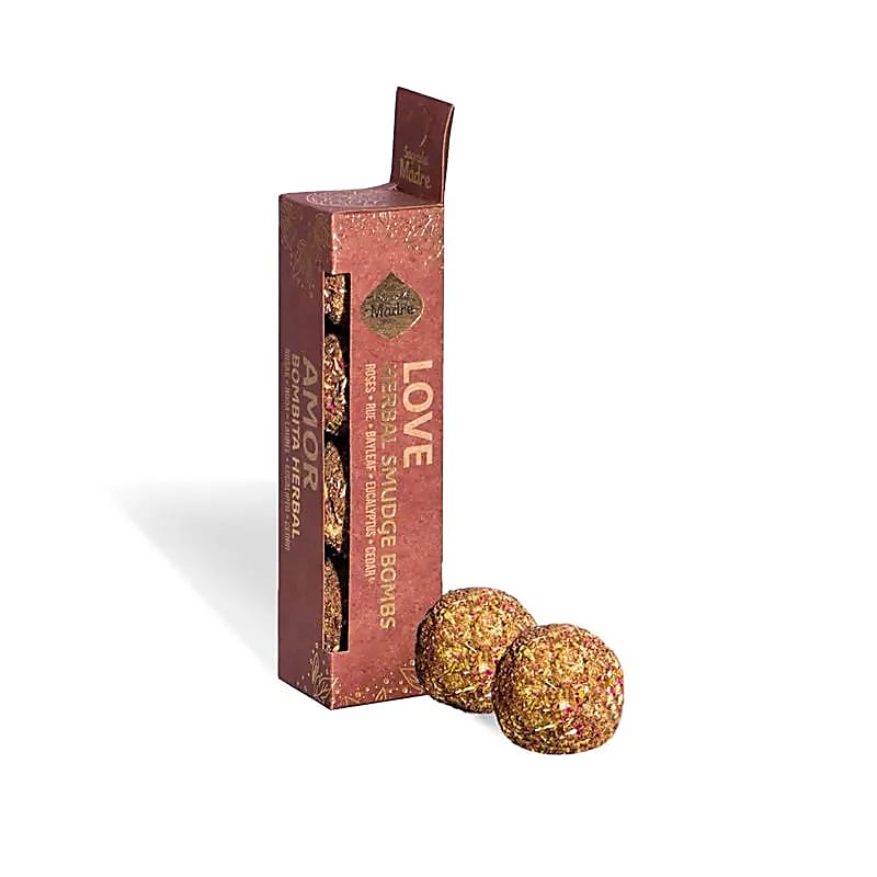 Θυμίαμα Sagrada Madre Premium Smudge Bombs με Ροδοπέταλα,Φύλλα Δάφνης, Ευκάλυπτος & Κέδρος «Αγάπη»   4τμχ - mykarma.gr