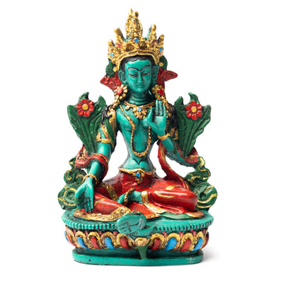 Πράσινη Tara (Green Tara) - πολυρεσίνη - πολύχρωμο φινίρισμα Διαστάσεις: 15 εκ Βαρος: 350 γρ
