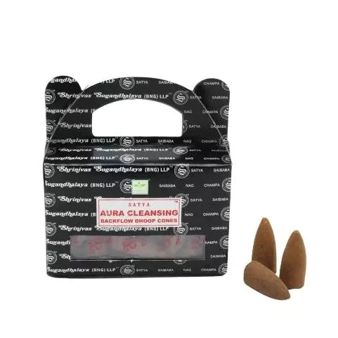 Κώνοι θυμιάματος αναστροφής ροής Satya Backflow Dhoop Cones - Καθαρισμός Αύρας (Aura Cleansing) Βάρος: 75 g Περιεχει 24 κώνους - mykarma.gr