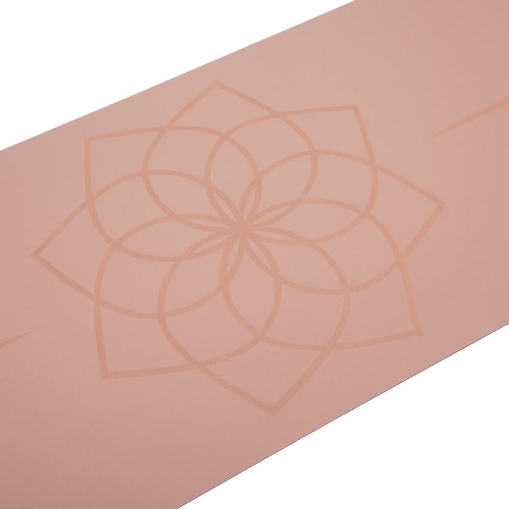 Bodhi - Στρώμα Yoga από φυσικό καουτσούκ & PU με Lotus - rose   185 x 66 cm  4 mm  2,5 kg - mykarma.gr