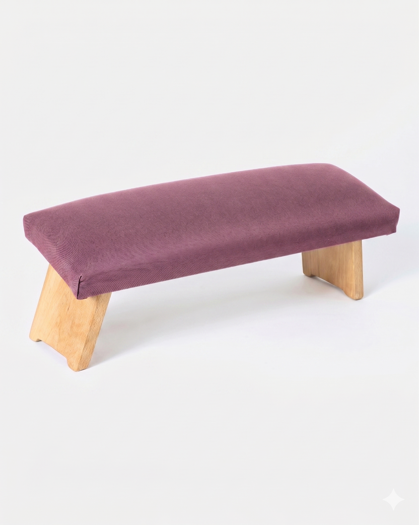Lotuscrafts Ξύλινος Πάγκος Διαλογισμού “Dharma” (Meditation Bench) με αναδιπλούμενα πόδια - Aubergine Βάρος: 2,2 kg Διαστάσεις: 46 × 19,5 cm