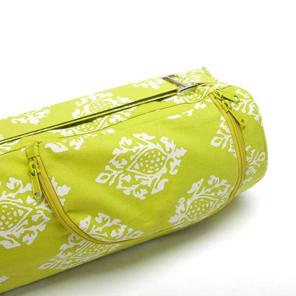 Bodhi Yoga Asana Mat Bag Maharaja - Τσάντα Μεταφοράς για στρώμα “Shimla” - βαμβάκι - lime green Διαστάσεις 60 cm - mykarma.gr