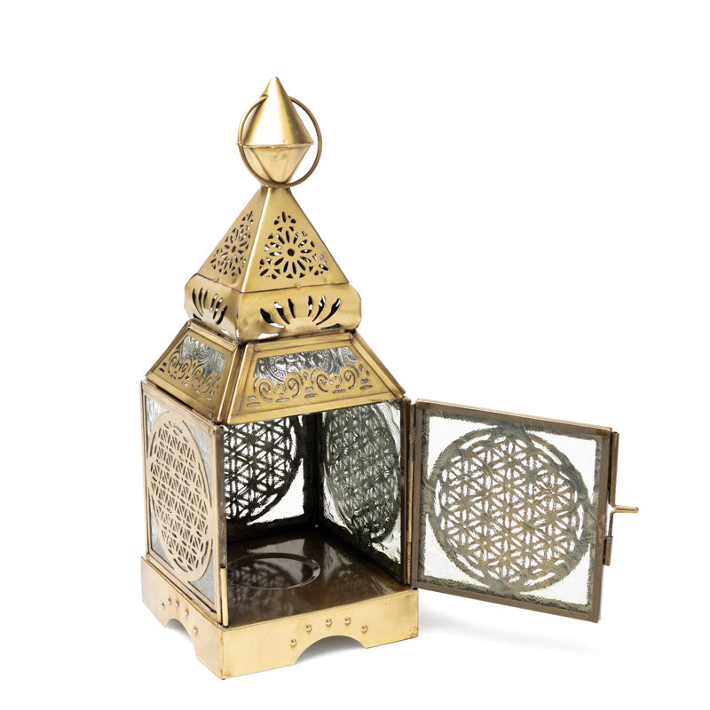 Φωτιστικό για ρεσώ/ Oriental Lantern "Λουλούδι της ζωής" - χρωμα χρυσό Διαστάσεις: 9 × 23 cm - mykarma.gr