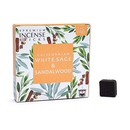 Αρωματικό Κάρβουνο Incense Bricks Λευκό Φασκόμηλο & Σανταλόξυλο για καυστήρα Aromafume - 9 Θυμιάματα/Τούβλα Βάρος: 40 g - mykarma.gr