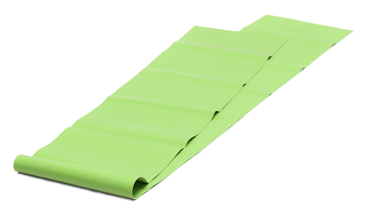 Yogistar-Pilates resistance band Λάστιχο Αντίστασης - latex - soft - green  Διαστάσεις: 122 x 15 x 0,3 cm