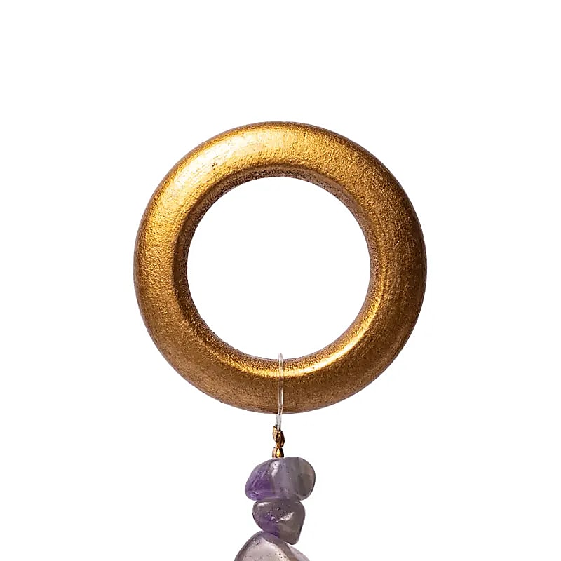 Κρύσταλλοι Feng Shui-Ηλιοπαγίδα (Suncatcher) με λωτό, αμέθυστο & κρυστάλλινες σφαίρες Crystal String κρυστάλλινη διακόσμηση Διαστάσεις: ±30x15 cm - mykarma.gr