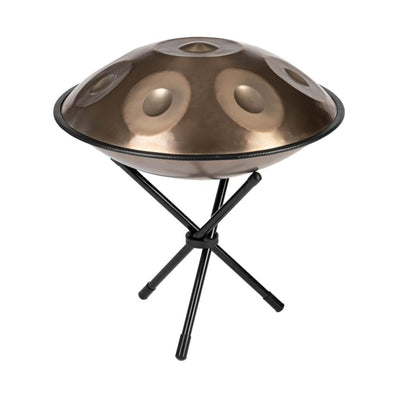 Handpan Musical Instrument - Κρουστό μουσικό όργανο από ανοξείδωτο ατσάλι με Βάση & θήκη Μεταφοράς 440 Hz 9 tones D minor Διάμετρος: 56 cm - mykarma.gr