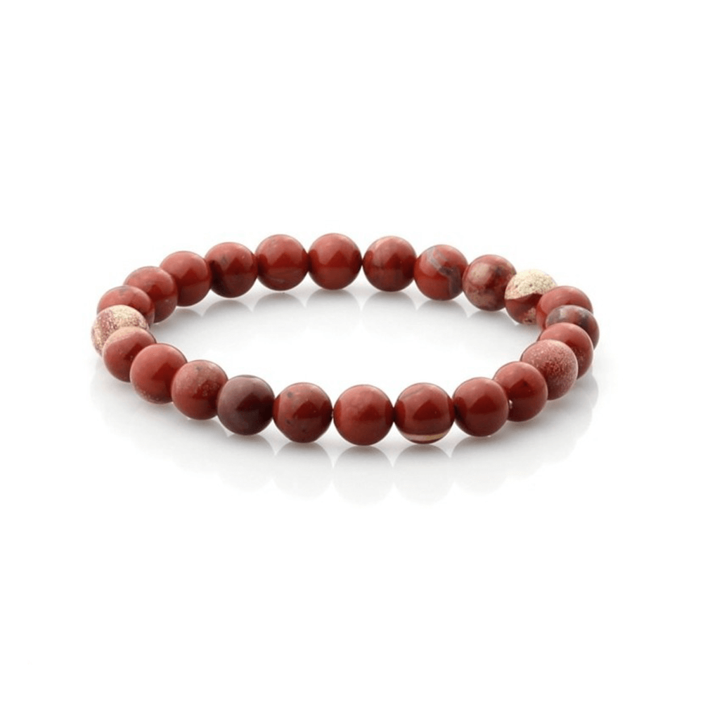 Βραχιόλι από Κόκκινο Ίασπι (Red Jasper)-ελαστικό Χάντρα: 0,8cm