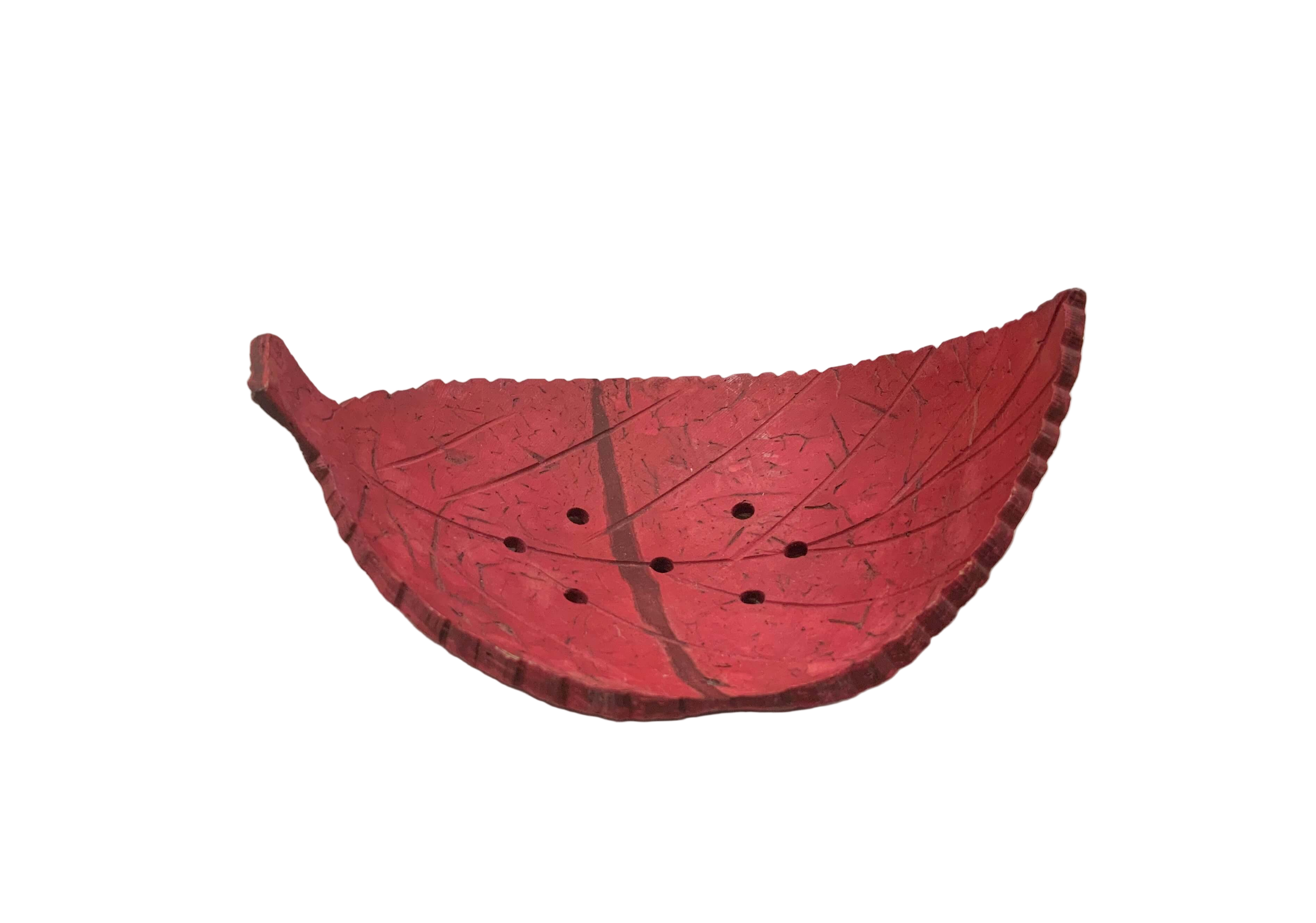 Χειροποίητη Βάση για Σαπούνι «Κόκκινο Φύλλο» - μπαμπού Διαστάσεις: 13,5 x 9,5 cm